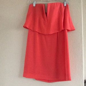 BCBG coral tube top V mini dress